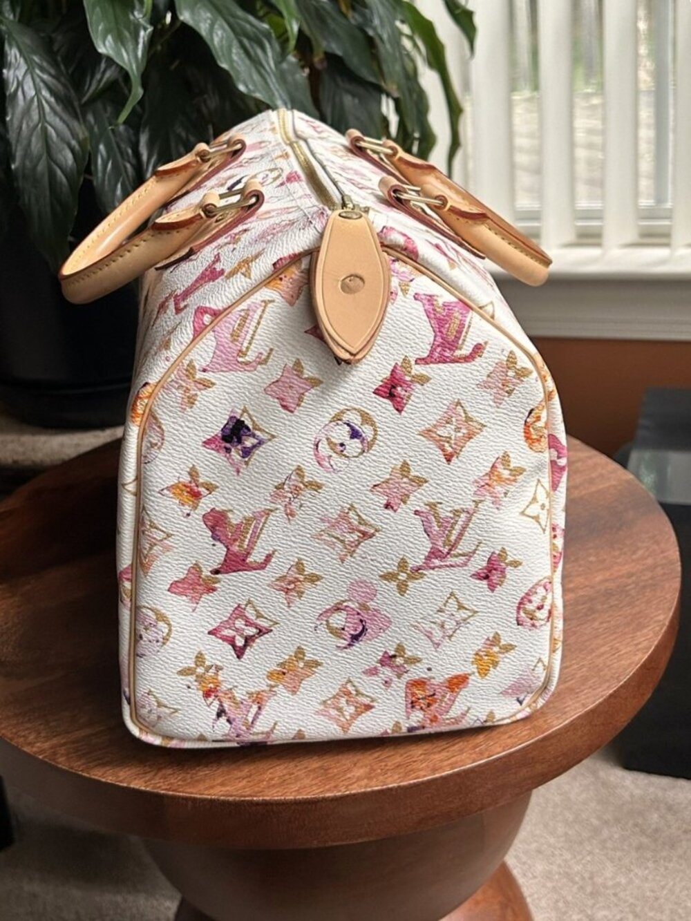 LOUIS VUITTON Watercolor Aquarelle Speedy Bag 30, White - Picture 6 of 16